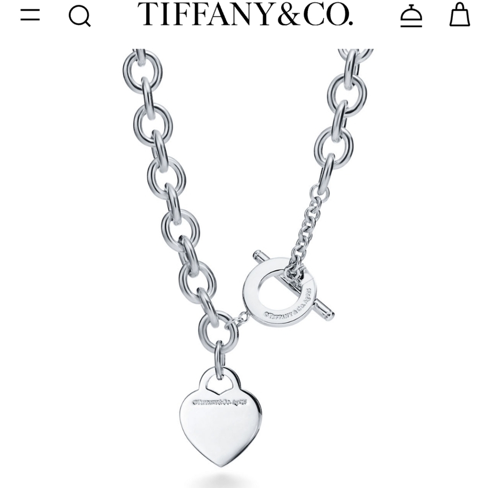 Tiffany & Co. Silver Heart Charm Necklace With Box - Picture 3 of 6